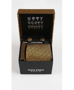 CC-012 Coffret cravate doré à motifs