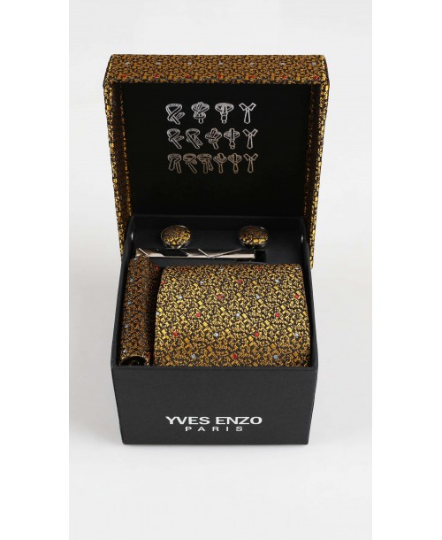 CC-012 Coffret cravate doré à motifs