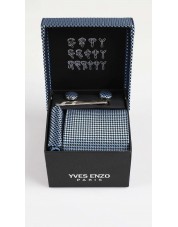 CC-034 Coffret cravate bleu à motifs