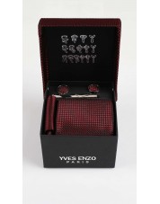 CC-035 Coffret cravate bordeaux à motifs