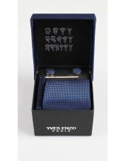 CC-037 Coffret cravate marine à motifs
