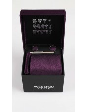 CC-042 Coffret cravate violet à motifs