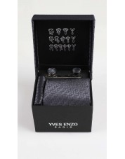 CC-043 Coffret cravate gris à motifs