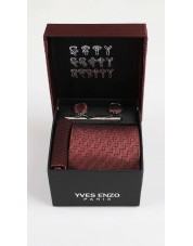 CC-047 Coffret cravate terracotta à motifs
