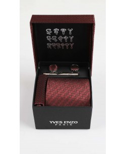 CC-047 Coffret cravate terracotta à motifs