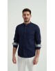 ENZO-116-04 Chemise col mao - Marine