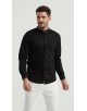 ENZO-116-06 Chemise col mao - Noir