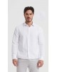  R002-01 Chemise coupe droite en coton piqué - Blanc