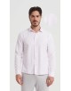  R002-03 Chemise coupe droite en coton piqué - Rose