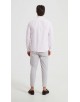  R002-03 Chemise coupe droite en coton piqué - Rose