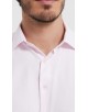  R002-03 Chemise coupe droite en coton piqué - Rose
