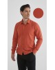T60-37 Chemise piqué terracotta en slim fit