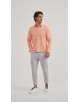  R002-44 Chemise coupe droite en coton piqué - Orange
