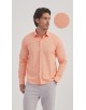  R002-44 Chemise coupe droite en coton piqué - Orange