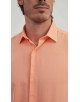  R002-44 Chemise coupe droite en coton piqué - Orange