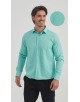  R002-47 Chemise coupe droite en coton piqué - Vert