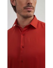 SAT200-113 Chemise terracotta en confort fit