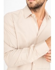 SAT200-163 Chemise beige en confort fit