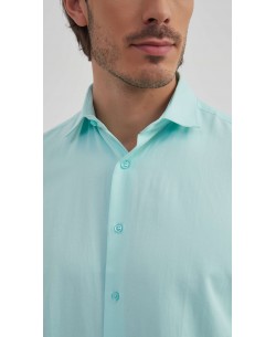 SAT200-31 Chemise vert sauge en confort fit