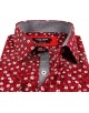 SLIM5038-12 Chemise rouge slim fit motifs YARD