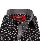 SLIM5038-14 Chemise noire slim fit motifs YARD