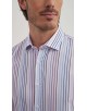 SLIM5154-4 Chemise à rayures bleues et bordeaux slim fit