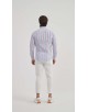SLIM5154-4 Chemise à rayures bleues et bordeaux slim fit
