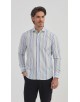 SLIM5154-5 Chemise à rayures bleues et vertes slim fit