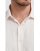 T60-21 Chemise piqué ivoire en slim fit