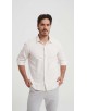 T60-21 Chemise piqué ivoire en slim fit