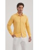 T60-43 Chemise piqué jaune slim fit