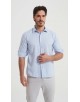T60-06 Chemise piqué bleu ciel slim fit