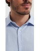 T60-06 Chemise piqué bleu ciel slim fit