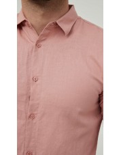 LIN-30-06 Chemise vieux rose en lin