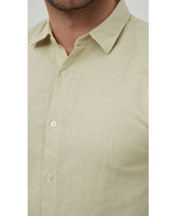 LIN-30-11 Chemise jaune en lin