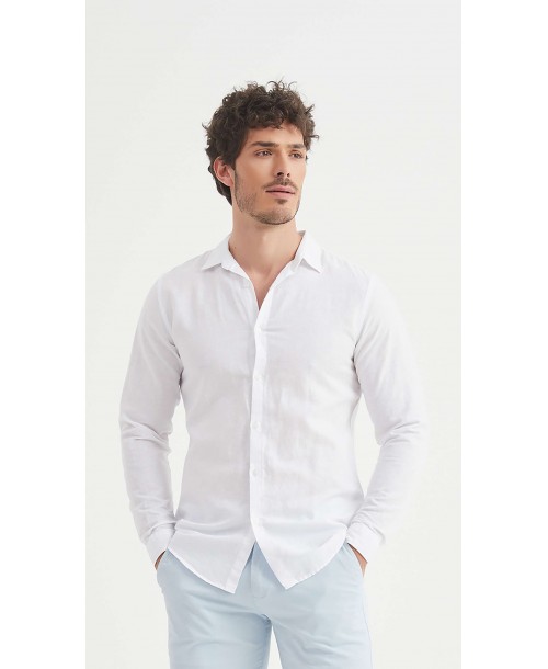 LIN-30-21 Chemise blanche en lin
