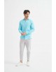 LIN-30-213 Chemise bleu turquoise en lin