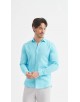 LIN-30-213 Chemise bleu turquoise en lin