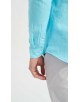LIN-30-213 Chemise bleu turquoise en lin