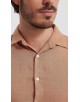 LIN-30-216 Chemise camel en lin