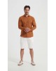 LIN-30-217 Chemise marron en lin