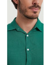 LIN-30-218 Chemise verte en lin