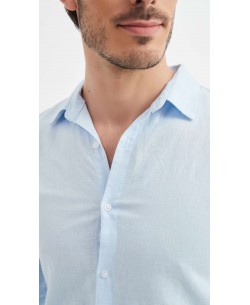 LIN-30-22 Chemise ciel en lin