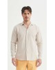 LIN-30-23 Chemise beige en lin