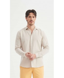 LIN-30-23 Chemise beige en lin
