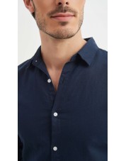 LIN-30-24 Chemise marine en lin