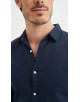 LIN-30-24 Chemise marine en lin