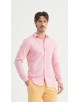 LIN-30-25 Chemise rose en lin