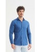 LIN-30-28 Chemise bleu en lin