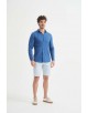 LIN-30-28 Chemise bleu en lin